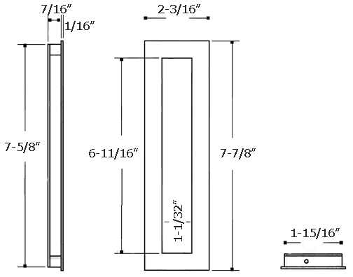 Stainless Steel Flush Pull  Dimensions