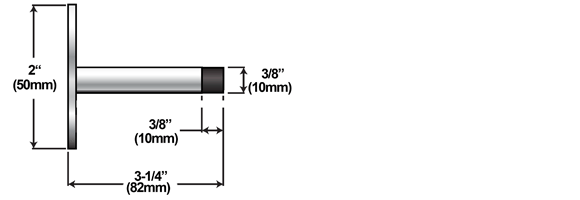 DWD-BDS725S-630 Slim Wall Mount Door Stop Size