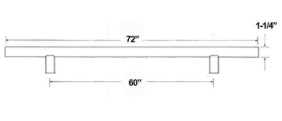 6 Foot Door Pull size
