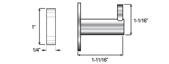 DWD-SD-HOOK-US15 Glass Wall Hook Specifications