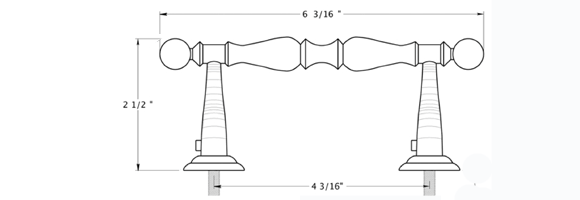 Off-Set Decorative Shower Handle Size