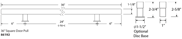 Emtek 86192 Dimensions