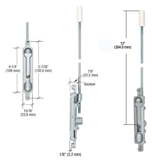 Global TH1100-FB1 Flush Bolt Size