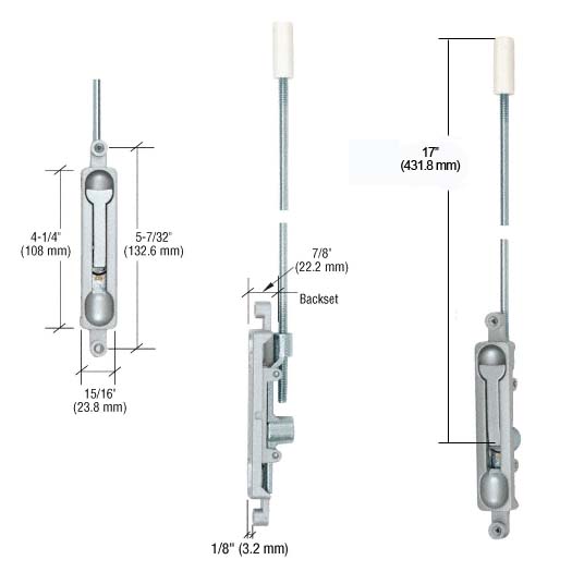 Global TH1100-FB2 Flush Bolt Size