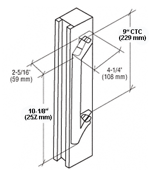 9 Inch Commercial Offset Door Pull Dimensions