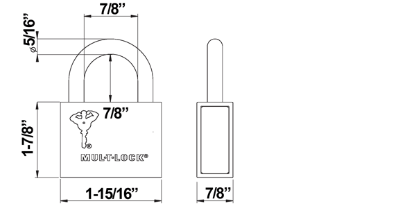 MUL-T-LOCK C08PC1 padlock size