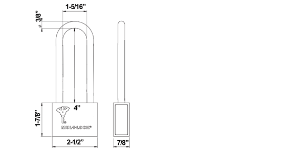 MUL-T-LOCK C10PC3 padlock size