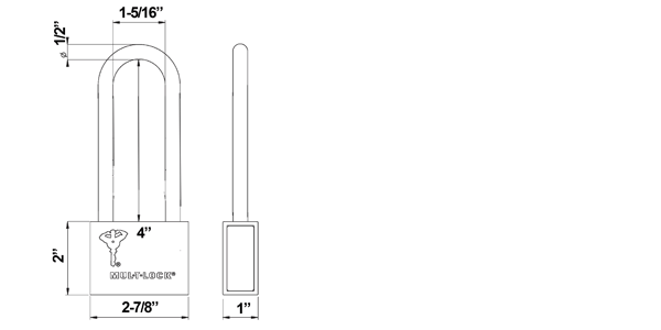 MUL-T-LOCK C13PC3 padlock size