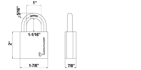MUL-T-LOCK G47G1 brass padlock size