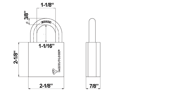 MUL-T-LOCK G55G1 brass padlock size