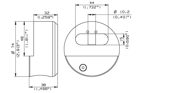 MUL-T-LOCK TR100 round padlock size