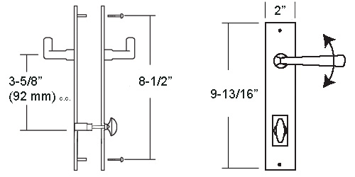 72000ACB Multipoint Trim Sets dimensions