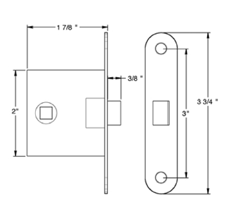 Deltana SDML334 mortise latch size