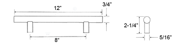 12 Inch Contemporary Door Pull  Specifications