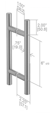 SDH-206H 6 Inch Center to Center Ladder Pull  Specifications