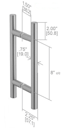 SDH-208H 8 Inch Center to Center Ladder Pull  Specifications