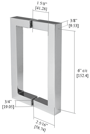 SDQ-600 6 Inch Center to Center Square Pull Specifications