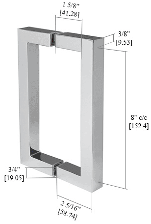 SDQ-800 8 Inch Center to Center Square Pull Specifications