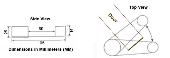 Glass Door Stop Holder Size