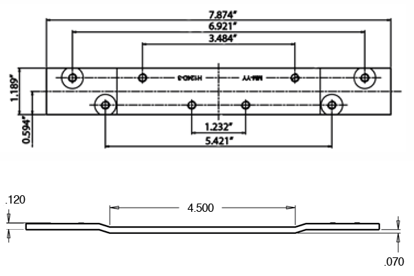 Global TH1100-RP124D-3ZCP 4.5 Inch Hinge Reinforcement plate size
