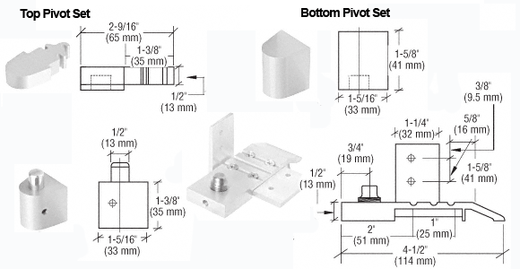 Aldora Pivot Hinge Dimensions