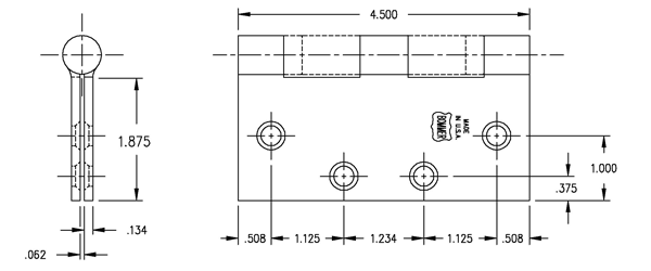 Bommer BB5000-450 Hinge Dimensions