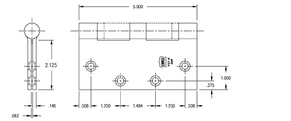 Bommer BB5000-500 Hinge Dimensions