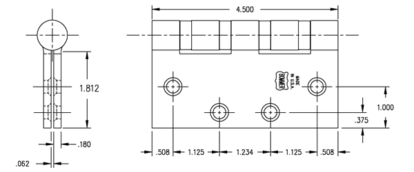 Bommer BB5004-450N Hinge Dimensions