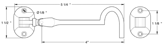 Deltana CHB4 Cabin Door Hook Size
