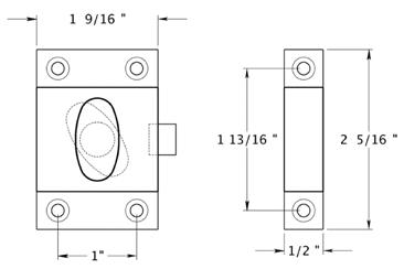 Deltana CL1580 cabinet lock size