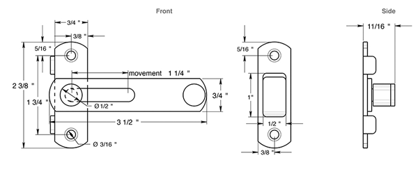 Deltana DL35 Drop Latch Specifications