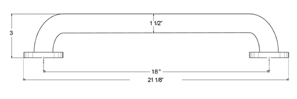 Deltana GB18U32D 18 Inch Stainless Steel Grab Bar