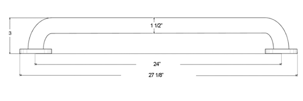 Deltana GB24U32D 24 Inch Stainless Steel Grab Bar