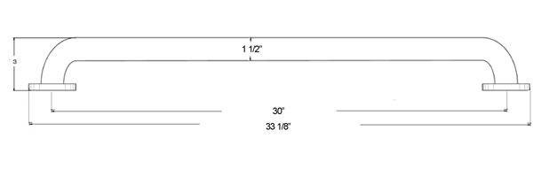 Deltana GB30U32D 30 Inch Stainless Steel Grab Bar