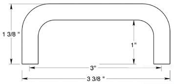 Deltana K136 Wire Cabinet Pull Size