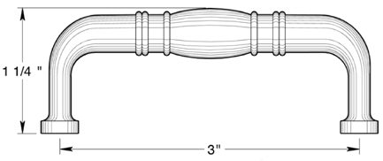Deltana K4473 Colonial American Cabinet Pull Size
