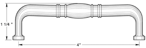 Deltana K4474 Colonial American Cabinet Pull Size