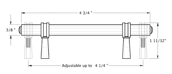 Deltana P310 Adjustable Cabinet Pull Size
