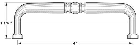 Deltana PCT400 Decorative Cabinet Pull Size