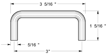 Deltana PW300 Wire Cabinet Pull Size