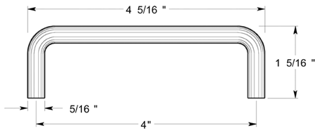 Deltana PW400 Wire Cabinet Pull Size