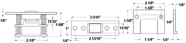 Deltana RCA430 Heavy Duty Door Roller Catch Dimensions