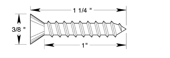 deltana SCWB12125  #12 brass wood screw