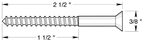 deltana SCWB1225 #12 brass wood screw