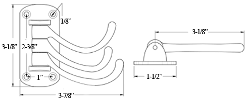 Deltana TSH40 Wall Hook Size