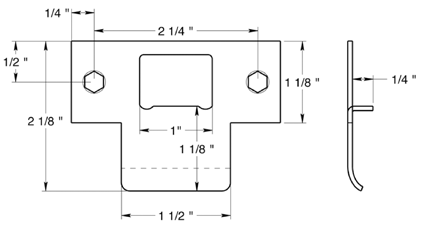 Extended Lip T Strike Plate Size