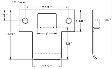 Extended Lip T Strike Plate Size