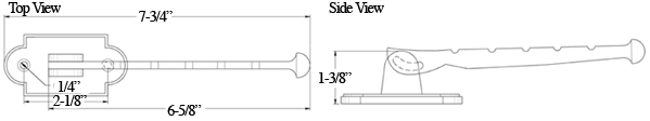 Deltana VH65 Valet Wall Hook Size