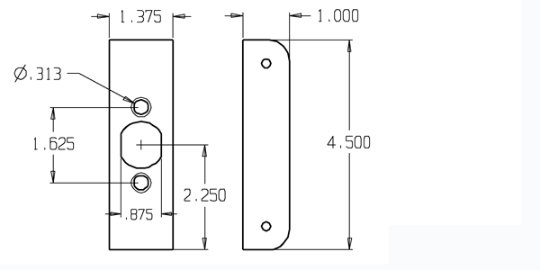 Don-Jo 10-FE Security Reinforcer Plate size