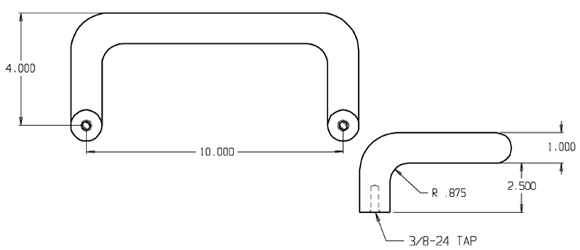 Don-Jo 1157 Door Pull size